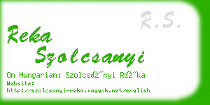 reka szolcsanyi business card